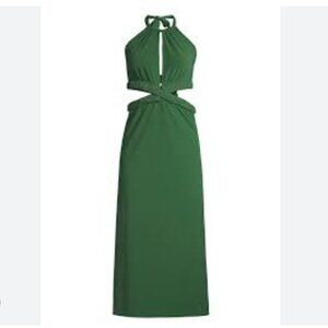 Juan De Dios San Agustin Halter Midi-Dress In Green size 0